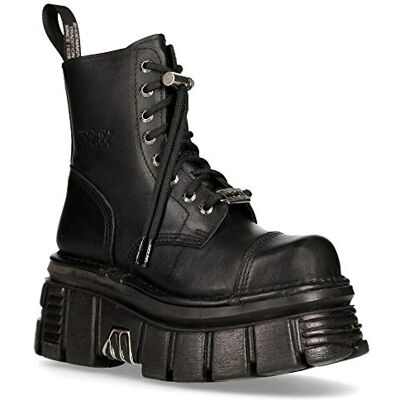 New Rock M-NEWMILI083-S21 Bottes de Combat Métalliques Unisexes en Cuir Noir Motard Militaire Goth Punk Chaussures4 - Publicité New Rock M-NEWMILI083-S21 Bottes de Combat Métalliques Unisexes en Cuir Noir Motard Militaire Goth Punk Chaussures4 - Publicité