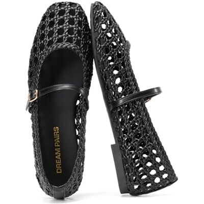 DREAM PAIRS Ballerines Femme Tressees Mary Jane Bout Carre Chaussures Plates Confortables Respirantes Bride Reglable Boucle Ete Mode Ville Travail Quotidien Voyage,Size 36.5,Noir,SDFA26006W - Publicité DREAM PAIRS Ballerines Femme Tressees Mary Jane Bout Carre Chaussures Plates Confortables Respirantes Bride Reglable Boucle Ete Mode Ville Travail Quotidien Voyage,Size 36.5,Noir,SDFA26006W - Publicité