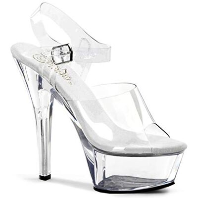 Pleaser KISS-208, Sandales Plateforme femme Transparent (Clr/Clr), 40 EU (7 UK) - Publicité Pleaser KISS-208, Sandales Plateforme femme Transparent (Clr/Clr), 40 EU (7 UK) - Publicité