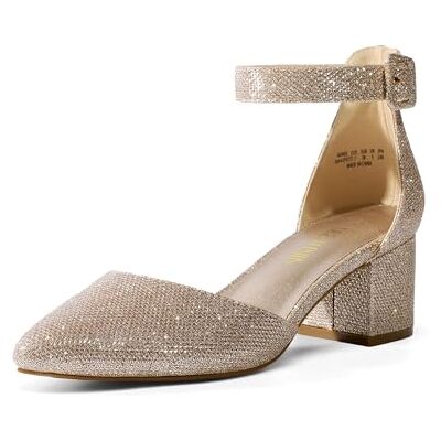 DREAM PAIRS Escarpins Femme à Talon Bloc avec la Semelle Extérieure Antidérapante TPR et Boucle Réglable Chaussure Confortable Classique,Size 37,Or/Paillettes,Annee - Publicité DREAM PAIRS Escarpins Femme à Talon Bloc avec la Semelle Extérieure Antidérapante TPR et Boucle Réglable Chaussure Confortable Classique,Size 37,Or/Paillettes,Annee - Publicité