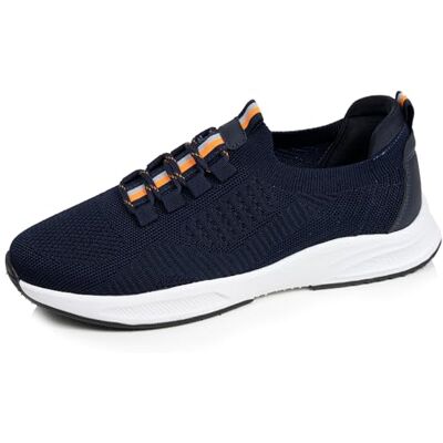 Isotoner Baskets Homme Slip on avec Lacets, Semelle mémoire de Forme, 42, Marine/Orange - Publicité Isotoner Baskets Homme Slip on avec Lacets, Semelle mémoire de Forme, 42, Marine/Orange - Publicité