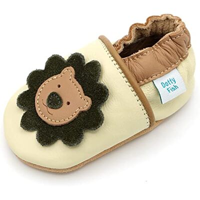 Dotty Fish Chaussures Bébé Premiers Pas Cuir Souple Lion 6-12 Mois - Publicité Dotty Fish Chaussures Bébé Premiers Pas Cuir Souple Lion 6-12 Mois - Publicité