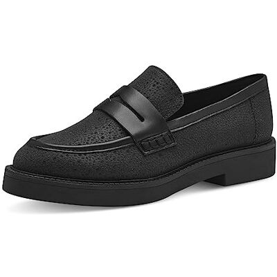 Marco Tozzi Mocassins pour Femme sans Talon en Cuir synthétique Classique, Paillettes Noires., 39 EU - Publicité Marco Tozzi Mocassins pour Femme sans Talon en Cuir synthétique Classique, Paillettes Noires., 39 EU - Publicité
