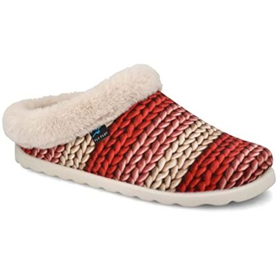 Fly Flot Femme Chausson, Rouge/Beige, 40 EU - Publicité Fly Flot Femme Chausson, Rouge/Beige, 40 EU - Publicité