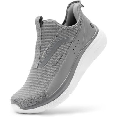 FitVille Chaussures de Marche Hommes Extra Larges Slip-on Baskets Mode Respirantes Chaussure de Sport sans Lacets Gris 44 EU Large - Publicité FitVille Chaussures de Marche Hommes Extra Larges Slip-on Baskets Mode Respirantes Chaussure de Sport sans Lacets Gris 44 EU Large - Publicité