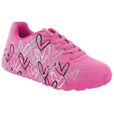 Skechers Baskets Uno Lite Metallic Love pour fille, Rose vif/multicolore, 5.5 Big Kid - Publicité Skechers Baskets Uno Lite Metallic Love pour fille, Rose vif/multicolore, 5.5 Big Kid - Publicité