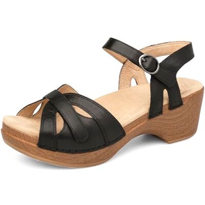 Dansko Sandales l gantes pour femme L g res avec soutien de la vo te plantaire suppl mentaire Semelle ext rieure en polyur thane durable pour un port durable et un confort optimal, cuir noir, - Publicité Dansko Sandales l gantes pour femme L g res avec soutien de la vo te plantaire suppl mentaire Semelle ext rieure en polyur thane durable pour un port durable et un confort optimal, cuir noir, - Publicité