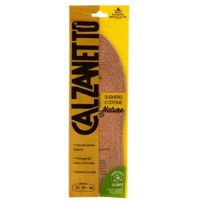 Calzanetto , Semelle en liège et coton PROPLANET, à haut pouvoir isolant, protège du chaud et du froid, découpable souhaitée, taille universelle du 24 au 46, marron, 24-46cm - Publicité Calzanetto , Semelle en liège et coton PROPLANET, à haut pouvoir isolant, protège du chaud et du froid, découpable souhaitée, taille universelle du 24 au 46, marron, 24-46cm - Publicité