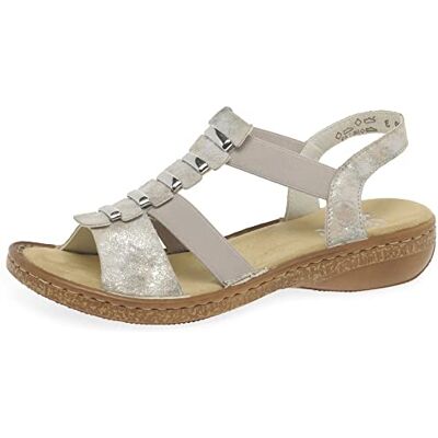 Rieker Trim Womens Sling Back Sandals 37 Rose Metallic - Publicité Rieker Trim Womens Sling Back Sandals 37 Rose Metallic - Publicité