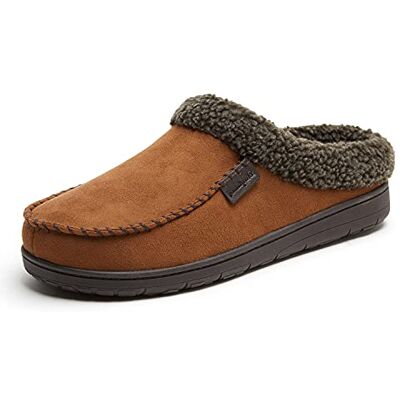 Dearfoams Sabots en daim microfibre pour homme avec pantoufles Whipstitch, marron, 42/43 EU Large - Publicité Dearfoams Sabots en daim microfibre pour homme avec pantoufles Whipstitch, marron, 42/43 EU Large - Publicité