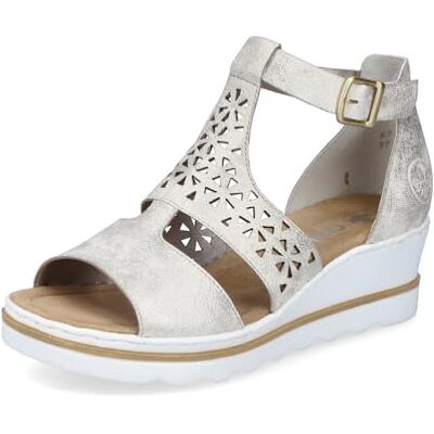 Rieker Sandales compensées pour femme 67481, Beige 60., 41 EU - Publicité Rieker Sandales compensées pour femme 67481, Beige 60., 41 EU - Publicité
