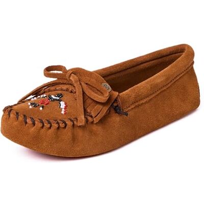 Minnetonka Women's Thunderbird Animikii Softsole, Brown, Size 9.5 - Publicité Minnetonka Women's Thunderbird Animikii Softsole, Brown, Size 9.5 - Publicité