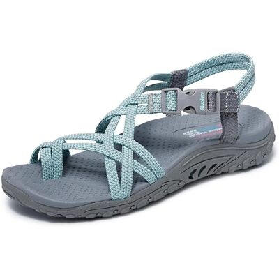 Skechers Reggae Irie Mon, Sandales de sport pour femme, Gris aqua., 35 EU - Publicité Skechers Reggae Irie Mon, Sandales de sport pour femme, Gris aqua., 35 EU - Publicité