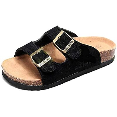 Asifn Femmes Hommes Slip Cover Liège Semelle Sandales Plates Réglables Mules et Sabots Pantoufles Boucle Antidérapante Casual Peep Toe Suede Summer(Noir,46/47 EU,44 Taille de la Marque - Publicité Asifn Femmes Hommes Slip Cover Liège Semelle Sandales Plates Réglables Mules et Sabots Pantoufles Boucle Antidérapante Casual Peep Toe Suede Summer(Noir,46/47 EU,44 Taille de la Marque - Publicité
