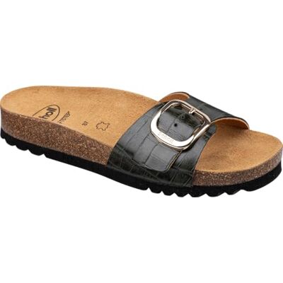 Scholl KATHLEEN Croco Printed Leather Dark Green - Publicité Scholl KATHLEEN Croco Printed Leather Dark Green - Publicité