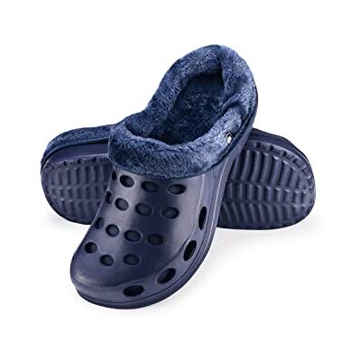 ESTRO Chaussons Femme Hiver Chaud Sabot Fourré Homme Sabot Jardin Fourre Chaussons Homme Hiver Chaud (45, Bleu Foncé) - Publicité ESTRO Chaussons Femme Hiver Chaud Sabot Fourré Homme Sabot Jardin Fourre Chaussons Homme Hiver Chaud (45, Bleu Foncé) - Publicité