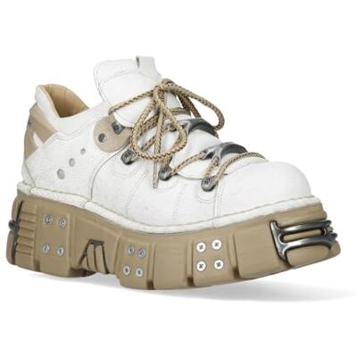 New Rock Bottines à Plateforme Gothiques Blanches M-120N-C80 - Publicité New Rock Bottines à Plateforme Gothiques Blanches M-120N-C80 - Publicité