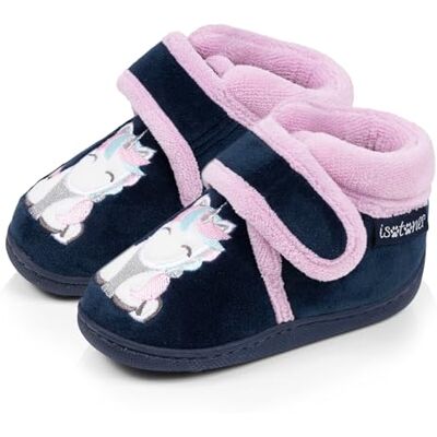 Isotoner Chaussons pantoufles Bottillons bébé fille velours maintien renforcé, fermeture scratch, simple à enfiler, 21, marine - Publicité Isotoner Chaussons pantoufles Bottillons bébé fille velours maintien renforcé, fermeture scratch, simple à enfiler, 21, marine - Publicité