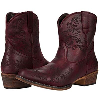 ROPER Bottes décontractées à bout ciselé pour femme avec talon bas 2,5-5 cm Marron, Rouge, 37.5 EU - Publicité ROPER Bottes décontractées à bout ciselé pour femme avec talon bas 2,5-5 cm Marron, Rouge, 37.5 EU - Publicité