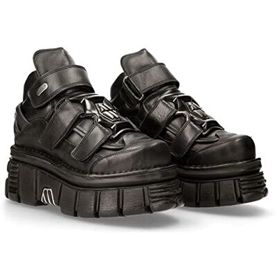 New Rock Bottines Unisex en Cuir Véritable Noir Style Punk Gothique Rock Plateforme 6 cm, Talon 8 cm Fermeture Auto-agrippante Semelle PU Ultra Durable Collection Metallic 43 - Publicité New Rock Bottines Unisex en Cuir Véritable Noir Style Punk Gothique Rock Plateforme 6 cm, Talon 8 cm Fermeture Auto-agrippante Semelle PU Ultra Durable Collection Metallic 43 - Publicité