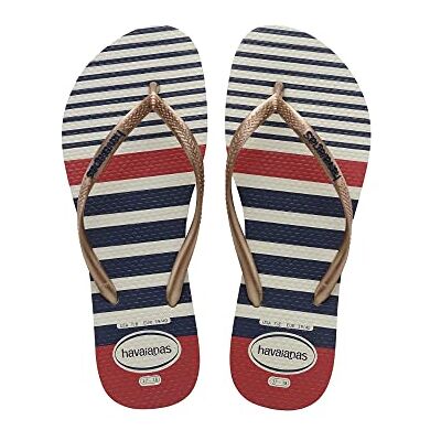 Havaianas Femme Slim Nautical Tongues, Gold, 33/34 EU - Publicité Havaianas Femme Slim Nautical Tongues, Gold, 33/34 EU - Publicité