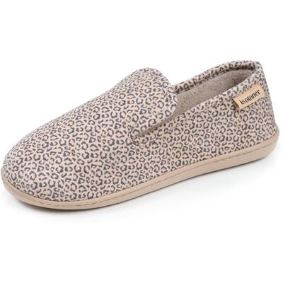 Isotoner Chaussons pantoufles Charentaises femme suédine semelle ergonomique mousse à mémoire forme, 38, léopard beige - Publicité Isotoner Chaussons pantoufles Charentaises femme suédine semelle ergonomique mousse à mémoire forme, 38, léopard beige - Publicité