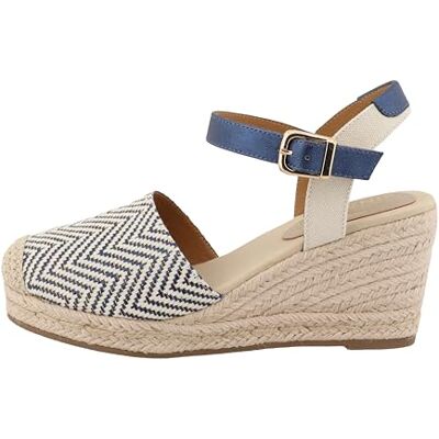 TOM TAILOR Femme Sandale cale, Bleu Marine doré, 41 EU - Publicité TOM TAILOR Femme Sandale cale, Bleu Marine doré, 41 EU - Publicité