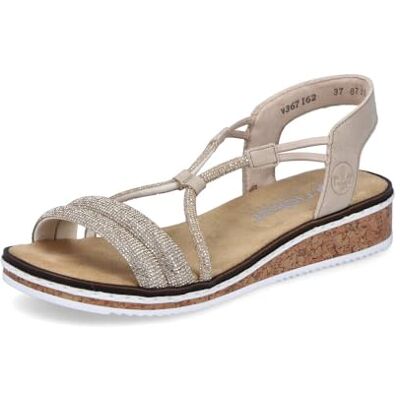 Rieker Sandales Mode Femme V3671, Pointure:38 EU, La Couleur:Beige - Publicité Rieker Sandales Mode Femme V3671, Pointure:38 EU, La Couleur:Beige - Publicité