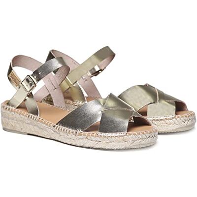 TONI PONS Espadrille Cuir Femme Esther Platine, 35 EU - Publicité TONI PONS Espadrille Cuir Femme Esther Platine, 35 EU - Publicité
