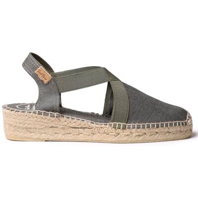 TONI PONS Verona Espadrille végétalienne à semelle compensée pour femme en coton., kaki, 39 EU - Publicité TONI PONS Verona Espadrille végétalienne à semelle compensée pour femme en coton., kaki, 39 EU - Publicité