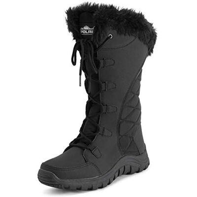 Polar Femmes Matelassée Fausse Fourrure L'hiver Canard Semelle En Caoutchouc Durable Neige Pluie Extérieure Bottes Noir Nylon Grand UK4/EU37 YC0657 - Publicité Polar Femmes Matelassée Fausse Fourrure L'hiver Canard Semelle En Caoutchouc Durable Neige Pluie Extérieure Bottes Noir Nylon Grand UK4/EU37 YC0657 - Publicité
