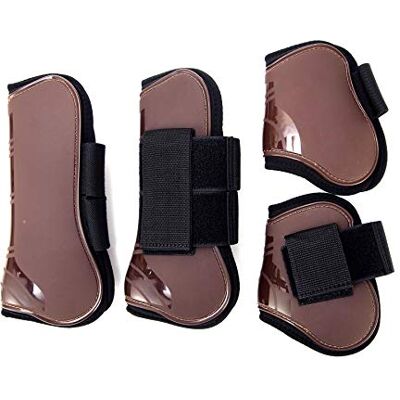 Merauno ® Lot de 4 guêtres pour chevaux, paire pour avant et arrière avec coque rigide et fermeture velcro pour femmes et hommes, en PU robuste et élastique, bottes pour tendons, classique (M(VB), brun - Publicité Merauno ® Lot de 4 guêtres pour chevaux, paire pour avant et arrière avec coque rigide et fermeture velcro pour femmes et hommes, en PU robuste et élastique, bottes pour tendons, classique (M(VB), brun - Publicité