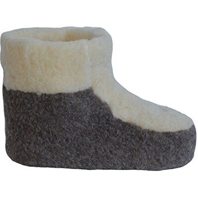 SamWo, Chaussons 100 % pure laine de mouton Chaussons chauffe-pieds Bottines Taille 35-48, Marron et blanc cassé, 47/48 EU - Publicité SamWo, Chaussons 100 % pure laine de mouton Chaussons chauffe-pieds Bottines Taille 35-48, Marron et blanc cassé, 47/48 EU - Publicité