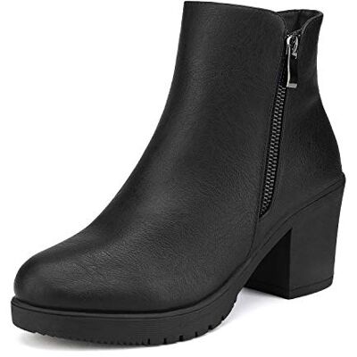 DREAM PAIRS Bottines Femme Confortables à Talon Large avec Fermeture Éclair Mode et Stables,Size 40.5,Noir Brillant,Z0EY-2 - Publicité DREAM PAIRS Bottines Femme Confortables à Talon Large avec Fermeture Éclair Mode et Stables,Size 40.5,Noir Brillant,Z0EY-2 - Publicité