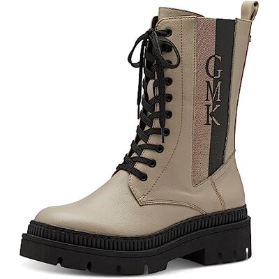 MARCO TOZZI by Guido Maria Kretschmer Bottes à lacets sans talon en cuir synthétique pour femme, Taupe Comb, 41 EU - Publicité MARCO TOZZI by Guido Maria Kretschmer Bottes à lacets sans talon en cuir synthétique pour femme, Taupe Comb, 41 EU - Publicité