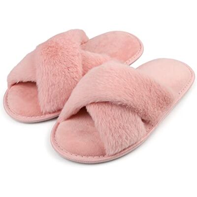 riemot Chaussons Femme Pantoufles en Mousse à Mémoire de Forme Antidérapantes et Confortables Chaussons Femme Hiver Pelucheuses Pelucheuses Bout Ouvert Slippers Pour Intérieur/extérieur,Pink,EU36-37 - Publicité riemot Chaussons Femme Pantoufles en Mousse à Mémoire de Forme Antidérapantes et Confortables Chaussons Femme Hiver Pelucheuses Pelucheuses Bout Ouvert Slippers Pour Intérieur/extérieur,Pink,EU36-37 - Publicité
