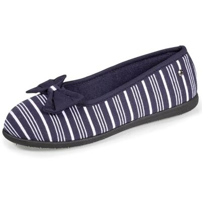 Isotoner Chaussons pantoufles Ballerines femme ultra confortables, 40, rayure marinière - Publicité Isotoner Chaussons pantoufles Ballerines femme ultra confortables, 40, rayure marinière - Publicité