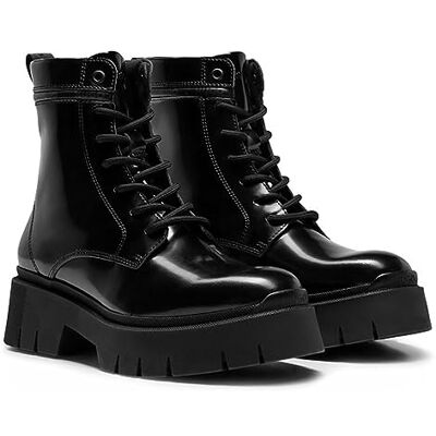 HUGO Femme Kris LaceBootie-BR_N, Noir, 41 EU - Publicité HUGO Femme Kris LaceBootie-BR_N, Noir, 41 EU - Publicité