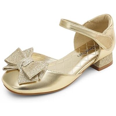 DREAM PAIRS Kids Ballerines Filles à Talon Bloc Confortables Chaussures de Princesse Surmontées d’Un Nœud Scintillant,Size 35,Or,SDFL2314K - Publicité DREAM PAIRS Kids Ballerines Filles à Talon Bloc Confortables Chaussures de Princesse Surmontées d’Un Nœud Scintillant,Size 35,Or,SDFL2314K - Publicité