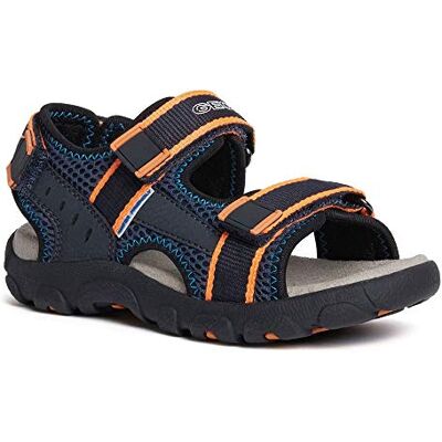 Geox Garçon Jr Sandal Strada A Sandales, Navy/Fluo Orange, 30 EU - Publicité Geox Garçon Jr Sandal Strada A Sandales, Navy/Fluo Orange, 30 EU - Publicité