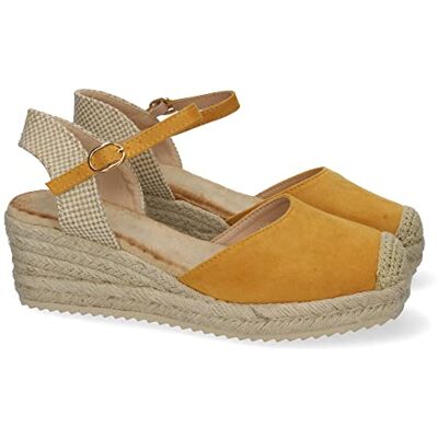 Sandales compensées pour Femmes, Doublure en Jute, Bout fermé et Fermeture à Boucle, Collection Printemps-été 2022 Jaune Talla 39 - Publicité Sandales compensées pour Femmes, Doublure en Jute, Bout fermé et Fermeture à Boucle, Collection Printemps-été 2022 Jaune Talla 39 - Publicité