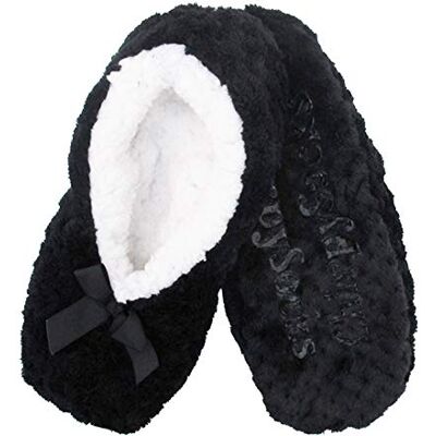 BambooMN Chaussons antidérapants doublés, 07 Noir, 37/38 EU - Publicité BambooMN Chaussons antidérapants doublés, 07 Noir, 37/38 EU - Publicité