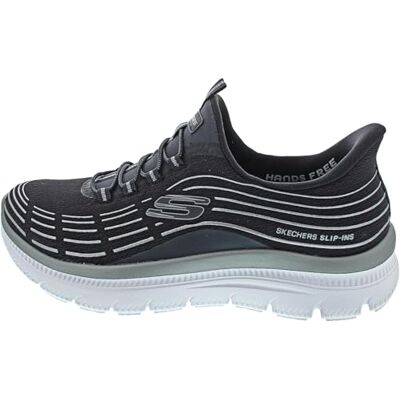 Skechers Femme Summits Plus Soft Luster Espadrilles, Charcoal Mesh/Silver Trim, 41 EU - Publicité Skechers Femme Summits Plus Soft Luster Espadrilles, Charcoal Mesh/Silver Trim, 41 EU - Publicité