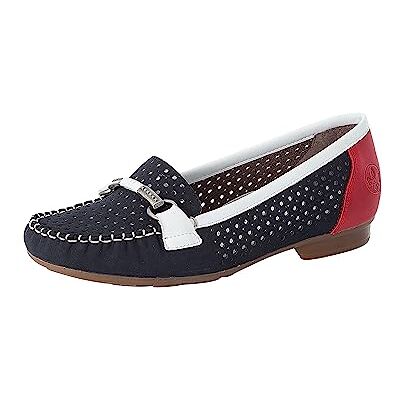 Rieker Femme Mocassin, Blau Kombi/ 14, 37 EU - Publicité Rieker Femme Mocassin, Blau Kombi/ 14, 37 EU - Publicité