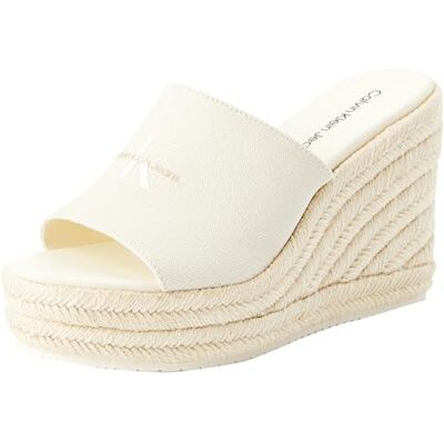 Calvin Klein Jeans Espadrilles Compensées Femme Slide en Canvas, Ecru (Creamy White), 40 - Publicité Calvin Klein Jeans Espadrilles Compensées Femme Slide en Canvas, Ecru (Creamy White), 40 - Publicité