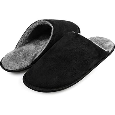 riemot Chausson Homme Pantoufles en Mousse à Mémoire de Forme Chaussons d'Intérieur Extrêmement Confort et Chauds Pantoufle homme hiver pour La Maison, Noir, 42/43 EU - Publicité riemot Chausson Homme Pantoufles en Mousse à Mémoire de Forme Chaussons d'Intérieur Extrêmement Confort et Chauds Pantoufle homme hiver pour La Maison, Noir, 42/43 EU - Publicité