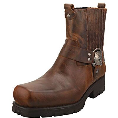 New Rock Bottines unisexes en cuir M.7605-S20 NEOBIKER marron, style urbain rock, semelle en caoutchouc naturel cousue, talon 5 cm, plateforme 2 cm, élégantes et confortables pour le quotidien 44 - Publicité New Rock Bottines unisexes en cuir M.7605-S20 NEOBIKER marron, style urbain rock, semelle en caoutchouc naturel cousue, talon 5 cm, plateforme 2 cm, élégantes et confortables pour le quotidien 44 - Publicité
