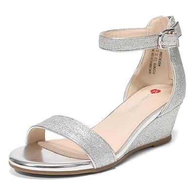 DREAM PAIRS Sandales Fille Compensées Pailletées Fermeture Zippée Chaussures Princesse Été Antidérapantes Confort Talon Bas pour Mariage Fête Cérémonie Soirée,Size 33.5,Argent,SKWS26001K - Publicité DREAM PAIRS Sandales Fille Compensées Pailletées Fermeture Zippée Chaussures Princesse Été Antidérapantes Confort Talon Bas pour Mariage Fête Cérémonie Soirée,Size 33.5,Argent,SKWS26001K - Publicité