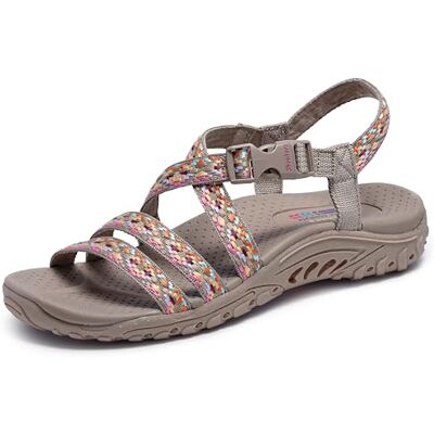 Skechers Women's Reggae-Dream Weaver Sport Sandal, Taupe Multi, 7 - Publicité Skechers Women's Reggae-Dream Weaver Sport Sandal, Taupe Multi, 7 - Publicité