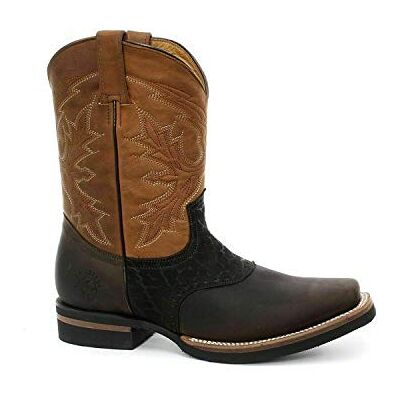 Grinders Bottines Chelsea à Bout Carré en Cuir Marron à Bout Carré en Cuir Brun 44 - Publicité Grinders Bottines Chelsea à Bout Carré en Cuir Marron à Bout Carré en Cuir Brun 44 - Publicité